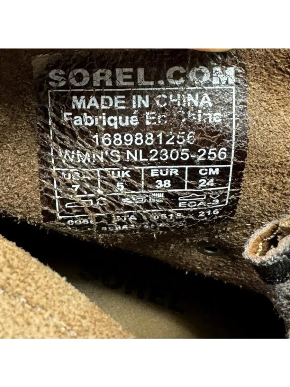 Sorel NL2305-256 Joan of Arctic Wedge Women's Brown Leather Mid Boots Sz USA 7